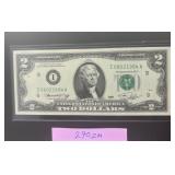 1976 $2 Dollar Bill Low Serial Numbers - Excellent