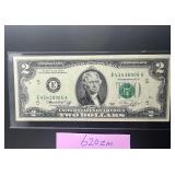 1976 $2 Dollar Bill Low Serial Numbers - Excellent