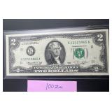 1976 $2 Dollar Bill Low Serial Numbers - Excellent
