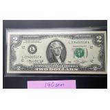 1976 $2 Dollar Bill Low Serial Numbers - Excellent