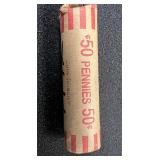 1940-1958 Wheat Cent 50-Coin Rolls BU
