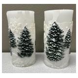 "Snowy Evergreen" Battery Operated Candle Set (1