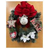 "Noel" Artificial Pine Lighted Wreath (3