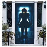 Joker Clown Halloween Banner Backdropblack