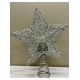 Silver Glitter Lighted Tree Topper (3