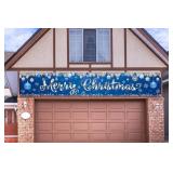 Blue Merry Christmas Large Banner DecoBlue