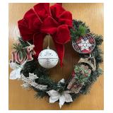"Joy" Artificial Pine Lighted Wreath (3