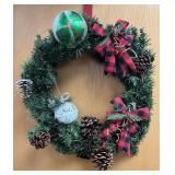 Pinecone Artificial Lighted Pine Wreath (3