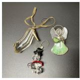 Lot (3) Crystal/Glass Ornaments (4