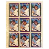 SHEET OF 9 1989 DONRUSS ROOKIE DANTE SHEET OF 9 1989 DONRUSS ROOKIE DANTE