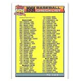 1991 Topps #366 Checklist 3 of 6