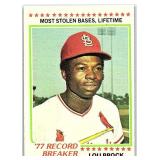 SHARP CARD #1 1978 TOPPS HOF LOU BROCK