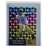 Tom Brady 1996 Michigan gold prism rooki