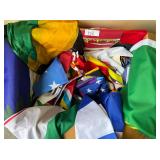 Box of City/country flags- Approx 50-75 fl