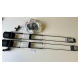 2 Black Euro Style Desk Lamps 38in Heig