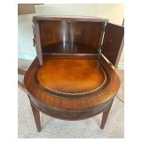 Rare Mahogany Leather Split level side table