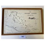 The Bahama Islands Map 18IN x 12IN Wooden framed