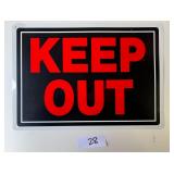 Keep Out- Metal Sign 14in x 10in