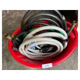 Lot Garden Hoses - bucket included