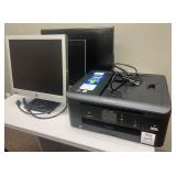 Lot, (3) Computer Monitors and (1) Brother Printer