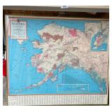 Vintage Kroll Atlas Map Alaska Framed  43 x 37