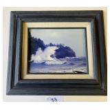 Rare Framed Cape Disappointment Lighthouse Wooden