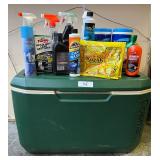 Lot, Coleman Cooler w/ Car Wash and Polishes