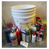 Lot of WD 40 and oils/greases- bucket incl