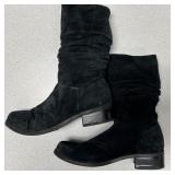 Black Suede Calf Length Boots (7.5)