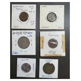 Lot(6) Foreign Coins - Japan, Austria, Germany, Sp