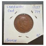 1937 Sarawak Bronze cent