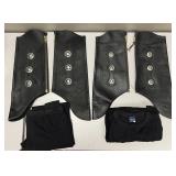 Lot (2 set) Leather Chaps w/ Metal Star Buttons