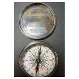 Rare 1875 Brass Pocket Compass- Robert Frost
