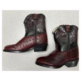 Burgundy Ostrich Leather Cow boy Boots (kids