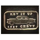1 Gram .999 Chevy Rev it up Silver Purity fine Bar