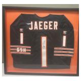 Jeff Jaeger Signed and Framed Jersey 30 x 27