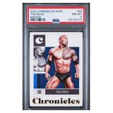 2022 WWE PANINI CHRONICLES THE ROCK BRONZE PSA 8