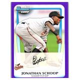 PURPLE ROOKIE CARD 2011 BOWMAN J SCHOOP