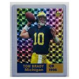 Tom Brady 1996 Michigan gold prism rookie card