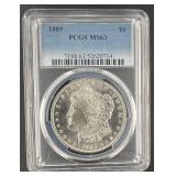 1889 Morgan Silver Dollar PCGS Ms63