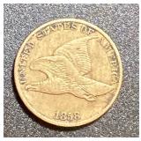 1858 LARGE LETTER FLYING EAGLE CENT