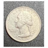 1989 P Washington Quarter