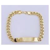 18K Gold Figaro ID Bracelet 6.7grm