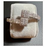 Crystal Baguette Bangle Bracelet (2.5in width)
