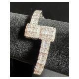 Beautiful Silver Tone Baguette CZ Bracelet W/...