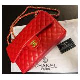CHANEL Classic Flap Bag, Small, Red Lambskin