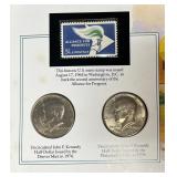 Lot (2) Coins 1776-1976 JFK Uncirculated Half Dol