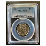 1958 25C PCGS MS65