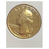 Bicentennial Gold Plated Washington quarter