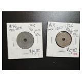 Lot(2) 1918/1926 Belgium Centimes Coins 10c/50c
